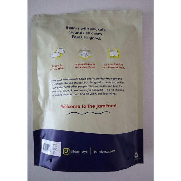 Jambys Unisex Sz Small Gray/Black Soft Breathable Boxer Shorts w/Pockets - Picture 9 of 10